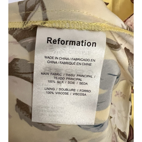 Reformation Genesis Floral Midi 100% Silk Dress Womens Size 0 NWT Spring Wedding - Picture 12 of 12